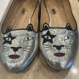KISS Music Rock Band Special Edition Charlotte Olympia ballerina silver  flats